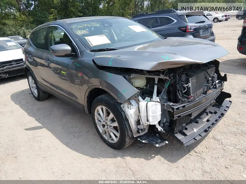 2021 Nissan Rogue Sport S Awd Xtronic Cvt VIN: JN1BJ1AW3MW668749 Lot: 45676351