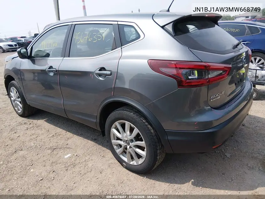 2021 Nissan Rogue Sport S Awd Xtronic Cvt VIN: JN1BJ1AW3MW668749 Lot: 45676351