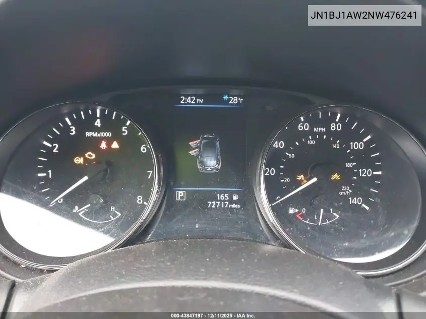 JN1BJ1AW2NW476241 2022 Nissan Rogue Sport S