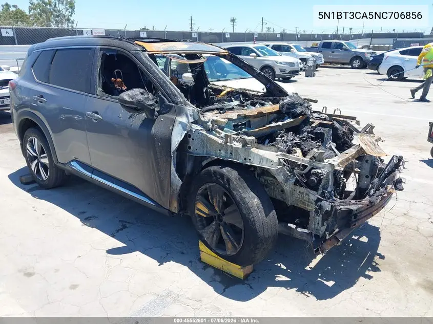 2022 Nissan Rogue Sl Fwd VIN: 5N1BT3CA5NC706856 Lot: 45552601