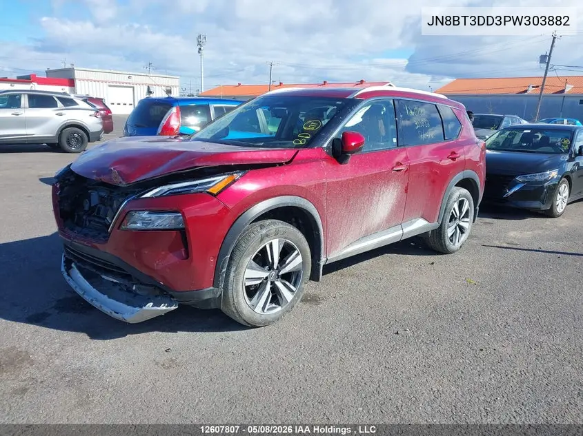 2023 Nissan Rogue Platinum VIN: JN8BT3DD3PW303882 Lot: 12607807