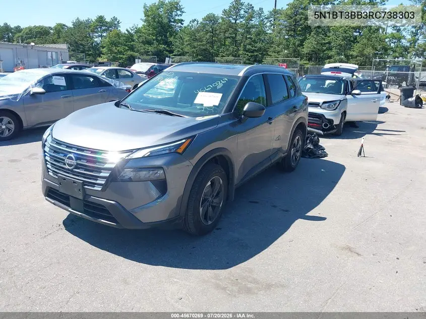 2024 Nissan Rogue Sv Intelligent Awd VIN: 5N1BT3BB3RC738303 Lot: 45670269