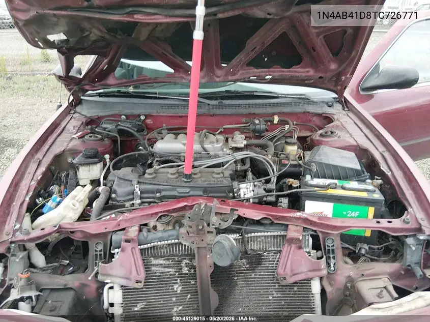 1996 Nissan Sentra E/Xe/Gxe/Gle VIN: 1N4AB41D8TC726771 Lot: 45129015