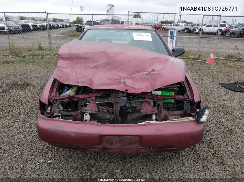 1996 Nissan Sentra E/Xe/Gxe/Gle VIN: 1N4AB41D8TC726771 Lot: 45129015