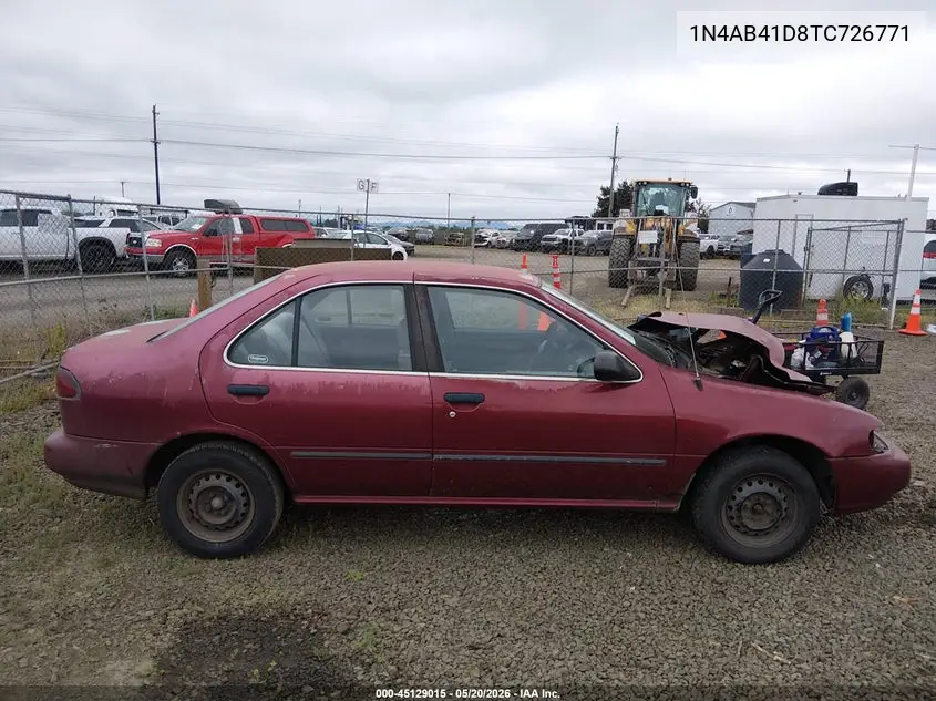 1996 Nissan Sentra E/Xe/Gxe/Gle VIN: 1N4AB41D8TC726771 Lot: 45129015