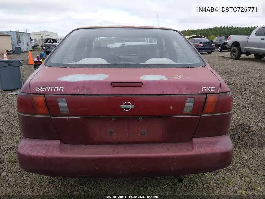 1996 Nissan Sentra E/Xe/Gxe/Gle VIN: 1N4AB41D8TC726771 Lot: 45129015