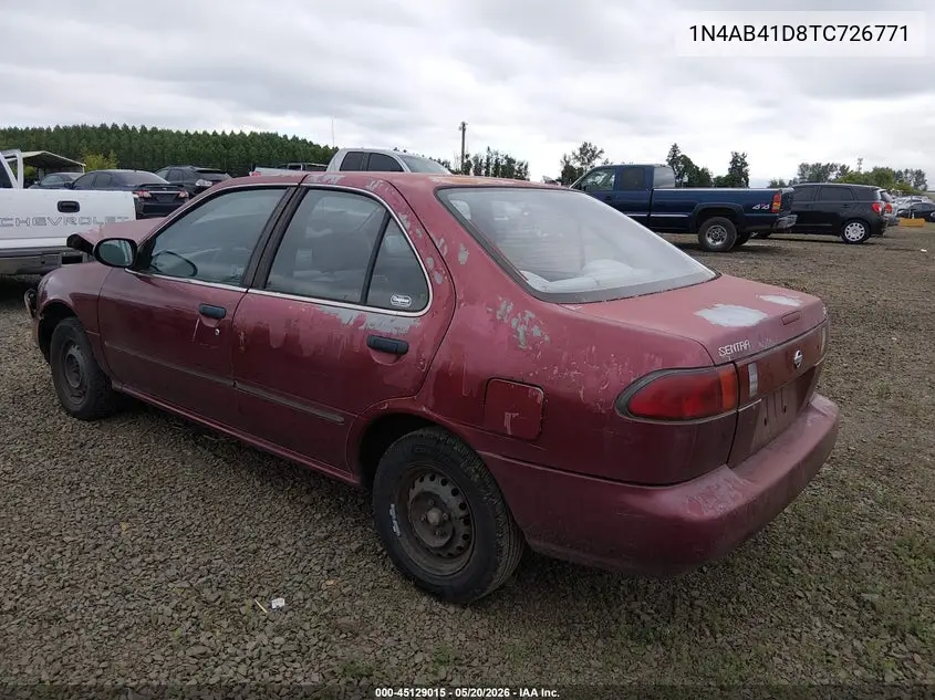 1996 Nissan Sentra E/Xe/Gxe/Gle VIN: 1N4AB41D8TC726771 Lot: 45129015