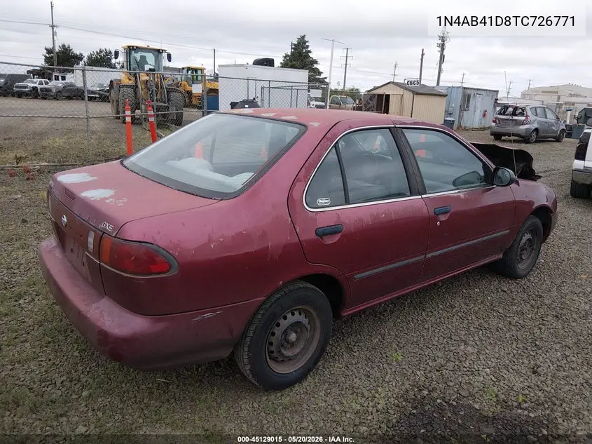 1996 Nissan Sentra E/Xe/Gxe/Gle VIN: 1N4AB41D8TC726771 Lot: 45129015