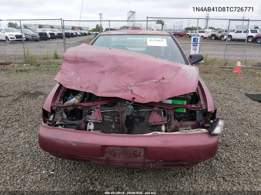 1996 Nissan Sentra E/Xe/Gxe/Gle VIN: 1N4AB41D8TC726771 Lot: 45129015