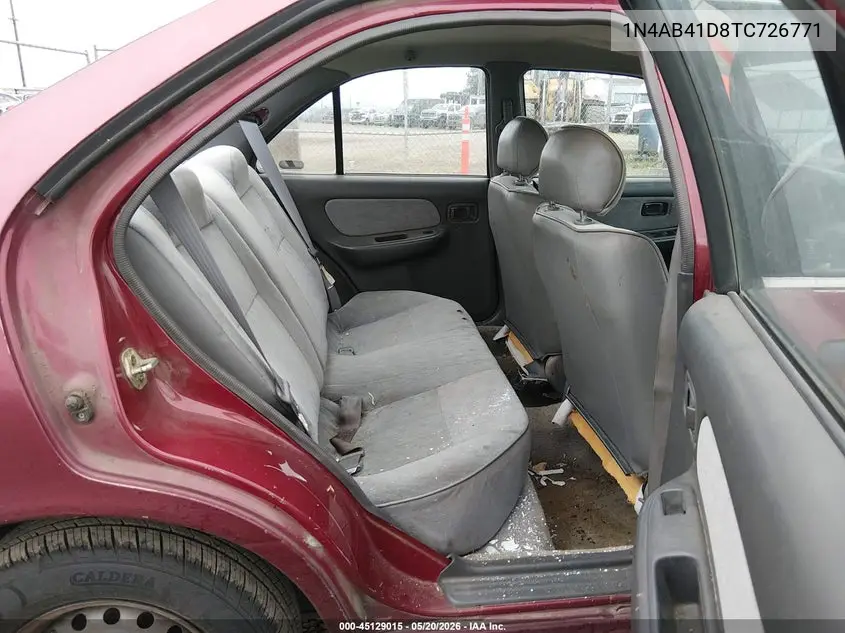 1996 Nissan Sentra E/Xe/Gxe/Gle VIN: 1N4AB41D8TC726771 Lot: 45129015