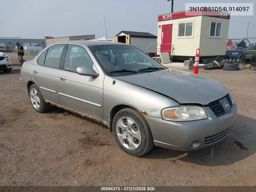 2004 Nissan Sentra 1.8/1.8S VIN: 3N1CB51D54L914097 Lot: 30094375