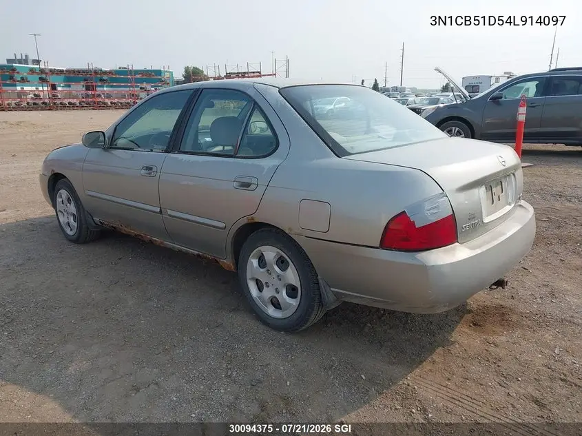 2004 Nissan Sentra 1.8/1.8S VIN: 3N1CB51D54L914097 Lot: 30094375