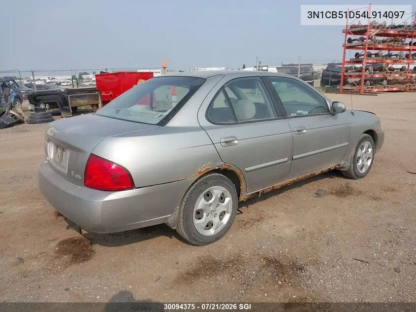 2004 Nissan Sentra 1.8/1.8S VIN: 3N1CB51D54L914097 Lot: 30094375