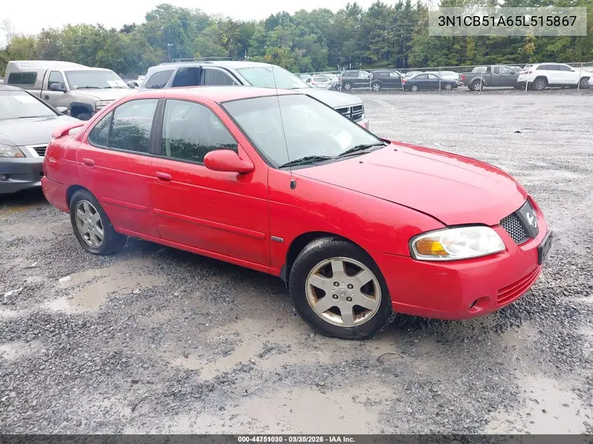 3N1CB51A65L515867 2005 Nissan Sentra 1.8S