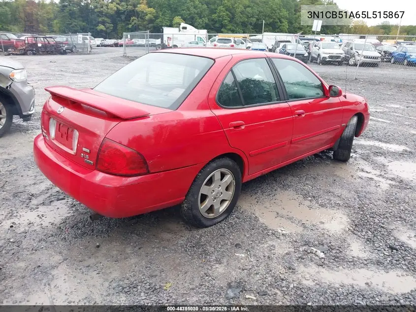 3N1CB51A65L515867 2005 Nissan Sentra 1.8S