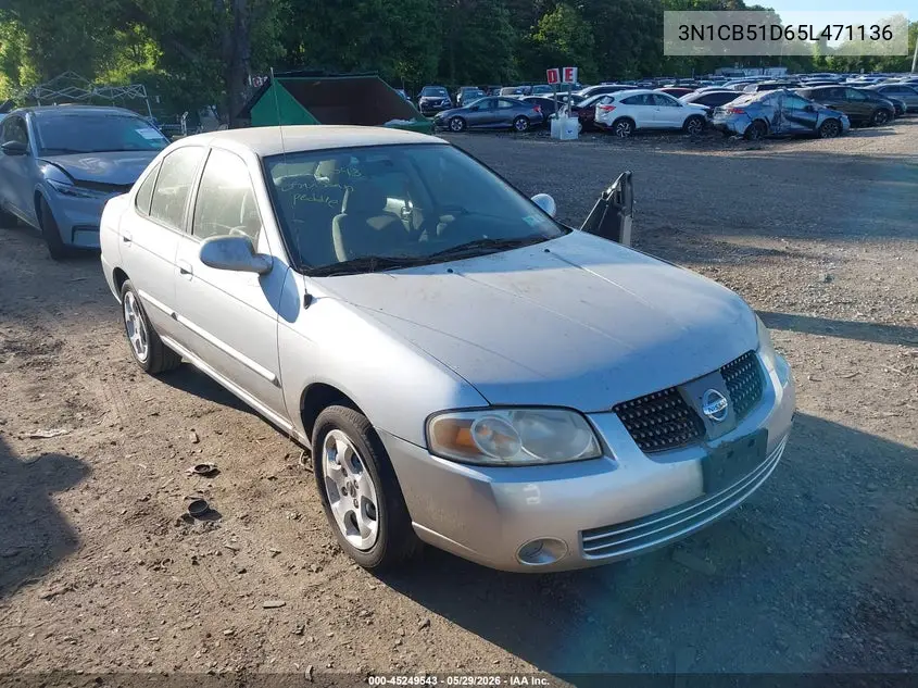 2005 Nissan Sentra 1.8S VIN: 3N1CB51D65L471136 Lot: 45249543