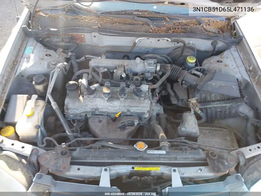 2005 Nissan Sentra 1.8S VIN: 3N1CB51D65L471136 Lot: 45249543