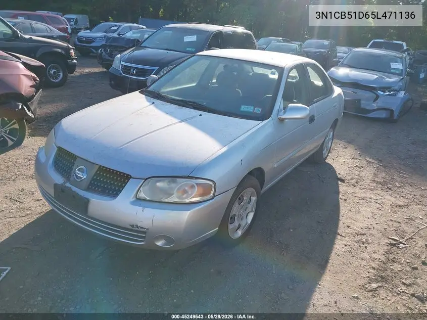 2005 Nissan Sentra 1.8S VIN: 3N1CB51D65L471136 Lot: 45249543