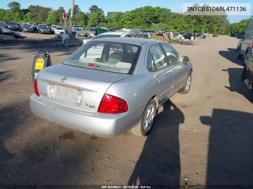 2005 Nissan Sentra 1.8S VIN: 3N1CB51D65L471136 Lot: 45249543