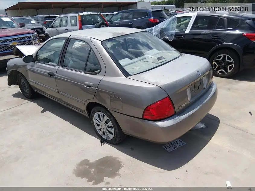 2005 Nissan Sentra 1.8S VIN: 3N1CB51D05L566338 Lot: 45326001