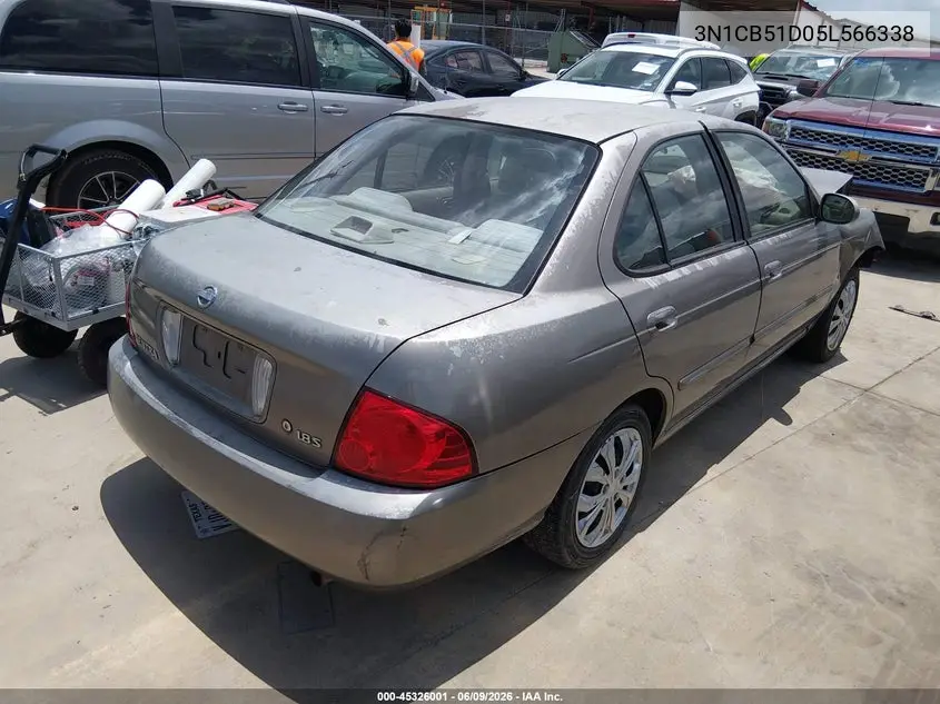 2005 Nissan Sentra 1.8S VIN: 3N1CB51D05L566338 Lot: 45326001