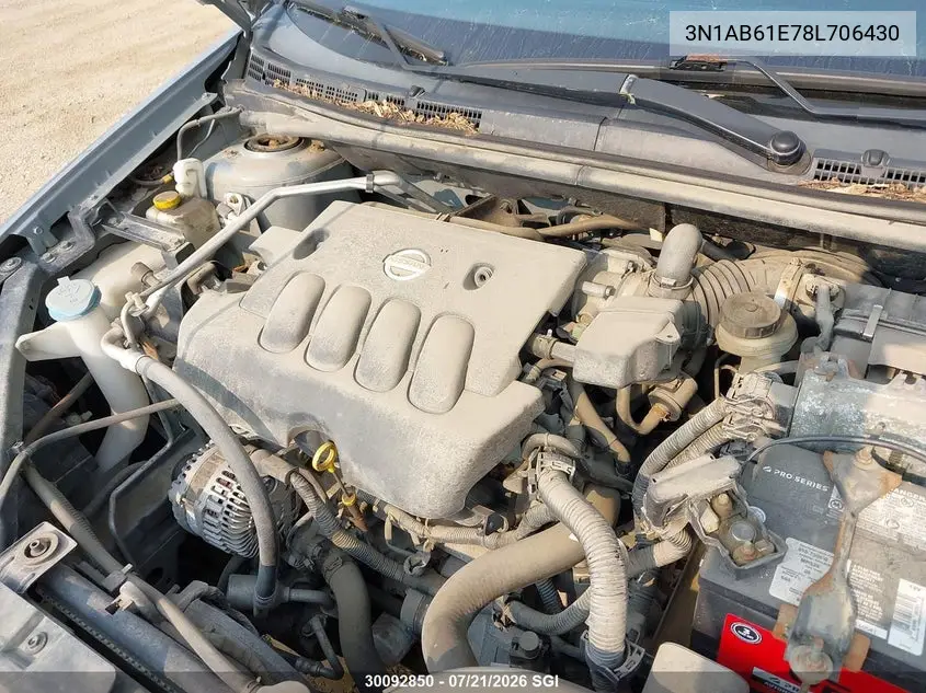 2008 Nissan Sentra 2.0/2.0S/2.0Sl VIN: 3N1AB61E78L706430 Lot: 30092850