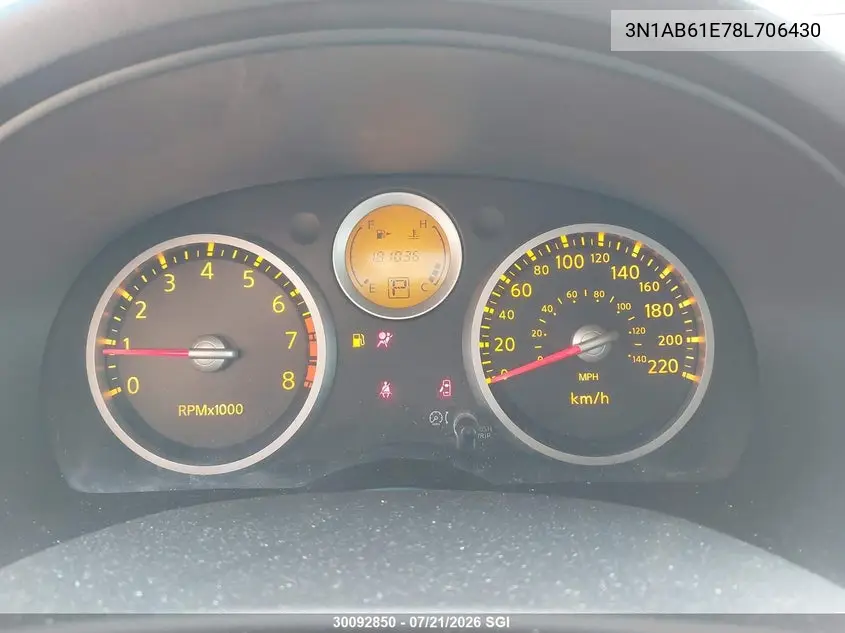 2008 Nissan Sentra 2.0/2.0S/2.0Sl VIN: 3N1AB61E78L706430 Lot: 30092850