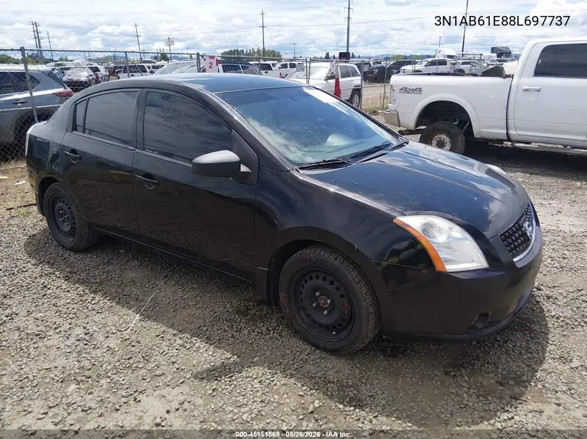 2008 Nissan Sentra 2.0S VIN: 3N1AB61E88L697737 Lot: 45151869