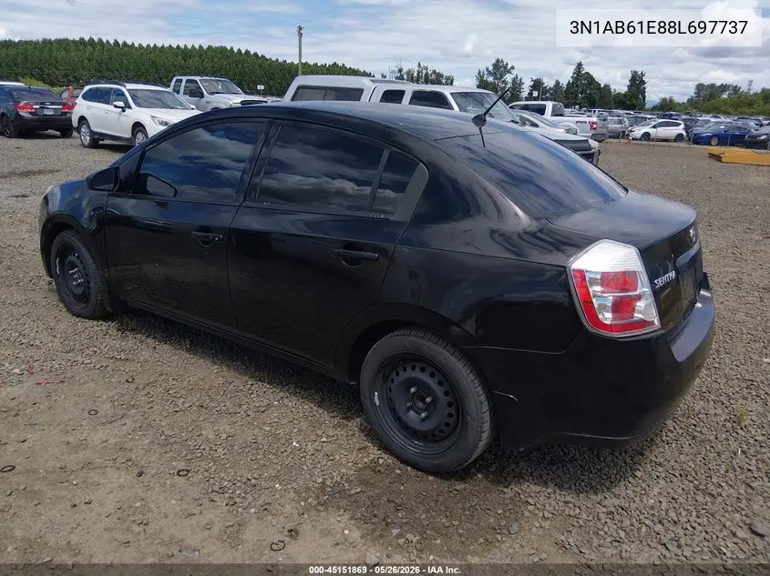 2008 Nissan Sentra 2.0S VIN: 3N1AB61E88L697737 Lot: 45151869