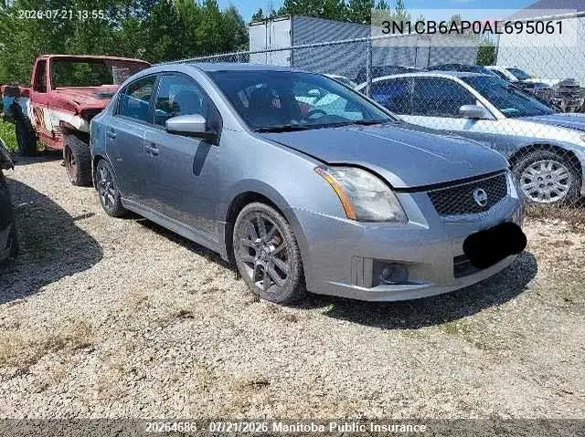 2010 Nissan Sentra Se-R Spec V VIN: 3N1CB6AP0AL695061 Lot: 20264686
