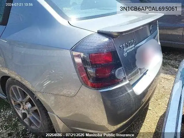 2010 Nissan Sentra Se-R Spec V VIN: 3N1CB6AP0AL695061 Lot: 20264686