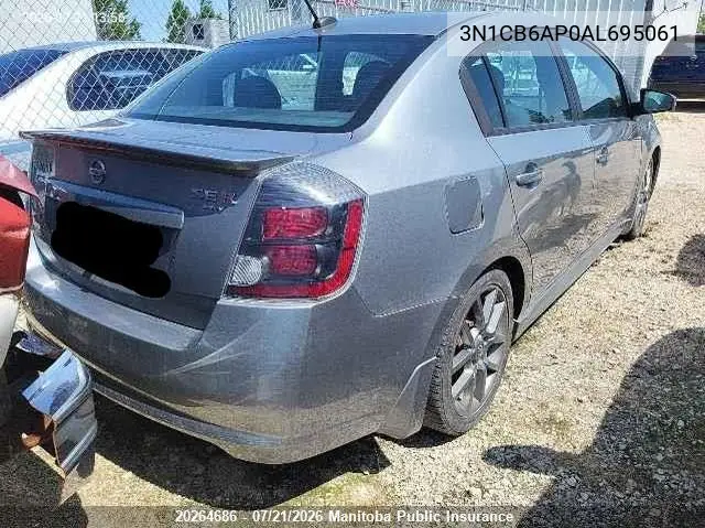 2010 Nissan Sentra Se-R Spec V VIN: 3N1CB6AP0AL695061 Lot: 20264686