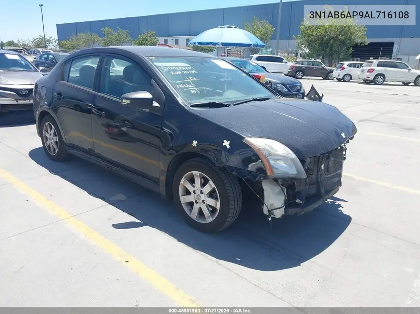 2010 Nissan Sentra 2.0Sr VIN: 3N1AB6AP9AL716108 Lot: 45651983