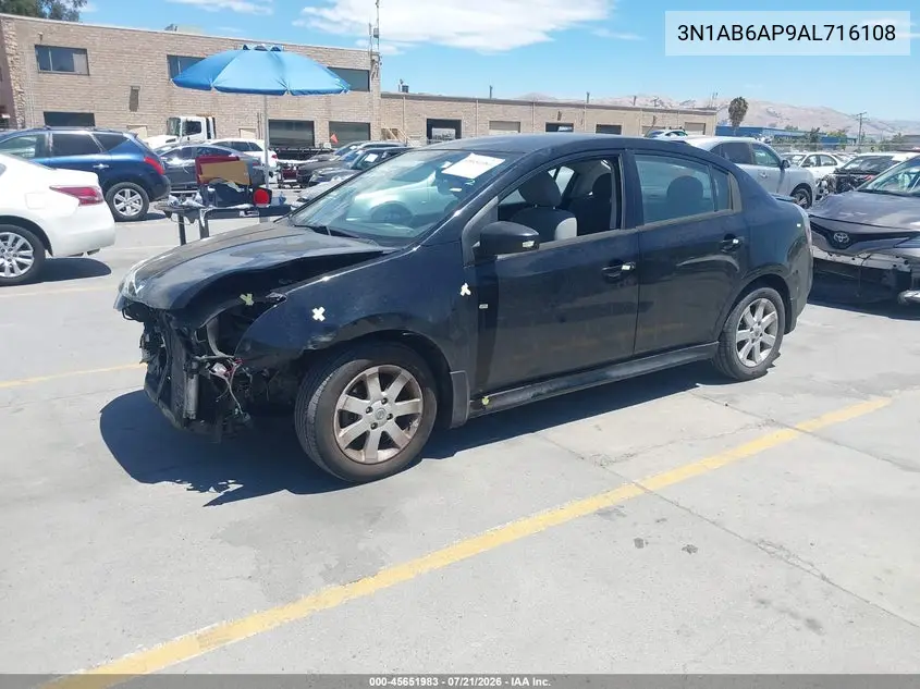 2010 Nissan Sentra 2.0Sr VIN: 3N1AB6AP9AL716108 Lot: 45651983