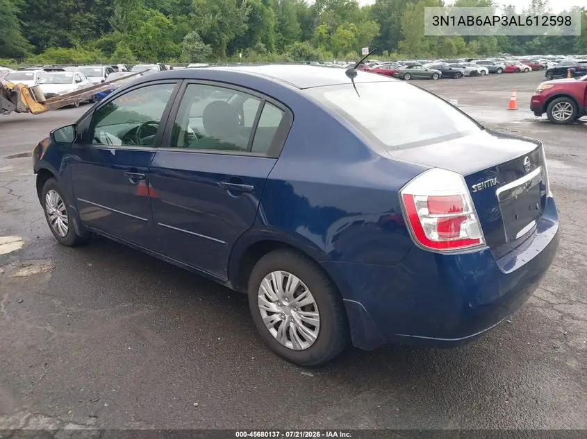 2010 Nissan Sentra 2.0 VIN: 3N1AB6AP3AL612598 Lot: 45680137