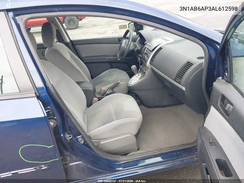 2010 Nissan Sentra 2.0 VIN: 3N1AB6AP3AL612598 Lot: 45680137