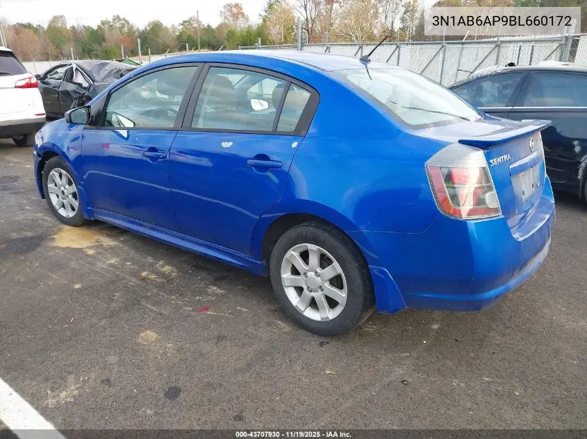 3N1AB6AP9BL660172 2011 Nissan Sentra 2.0Sr