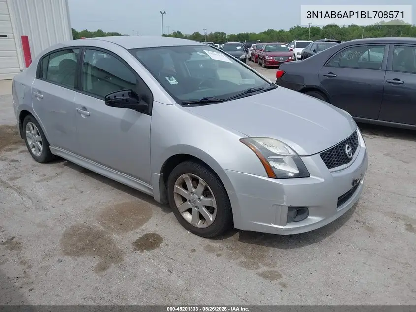 2011 Nissan Sentra 2.0Sr VIN: 3N1AB6AP1BL708571 Lot: 45201333