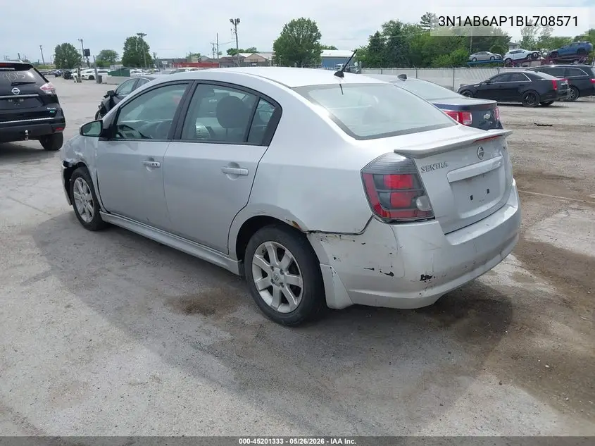 2011 Nissan Sentra 2.0Sr VIN: 3N1AB6AP1BL708571 Lot: 45201333