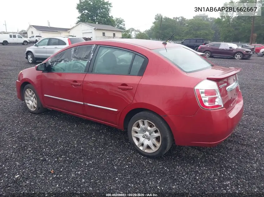 2011 Nissan Sentra 2.0S VIN: 3N1AB6AP2BL662667 Lot: 45208883