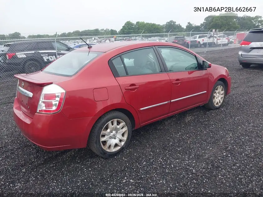 2011 Nissan Sentra 2.0S VIN: 3N1AB6AP2BL662667 Lot: 45208883