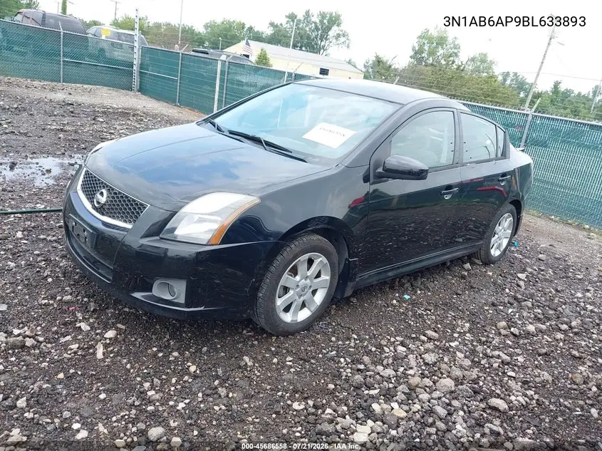 2011 Nissan Sentra 2.0Sr VIN: 3N1AB6AP9BL633893 Lot: 45686558