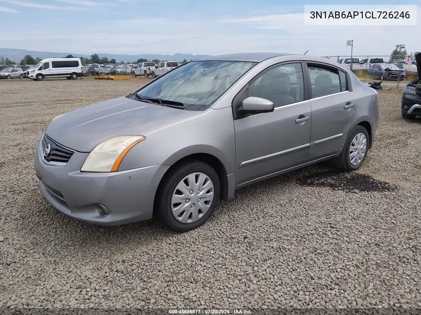 2012 Nissan Sentra 2.0 S VIN: 3N1AB6AP1CL726246 Lot: 45686577