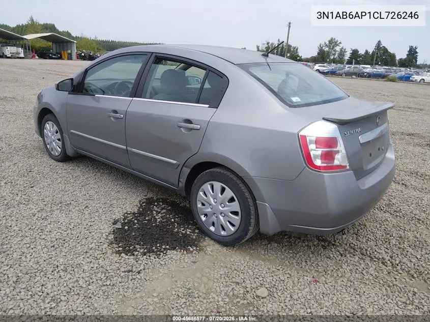 2012 Nissan Sentra 2.0 S VIN: 3N1AB6AP1CL726246 Lot: 45686577