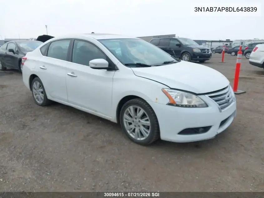 2013 Nissan Sentra S/Sv/Sr/Sl VIN: 3N1AB7AP8DL643839 Lot: 30094615