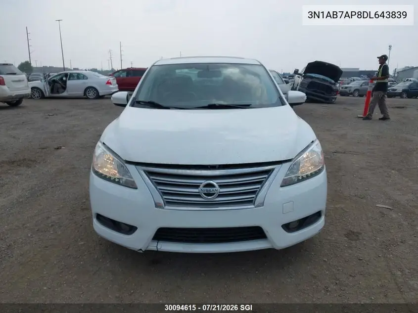 2013 Nissan Sentra S/Sv/Sr/Sl VIN: 3N1AB7AP8DL643839 Lot: 30094615