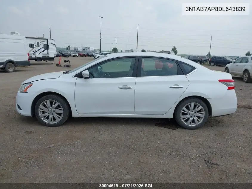 2013 Nissan Sentra S/Sv/Sr/Sl VIN: 3N1AB7AP8DL643839 Lot: 30094615