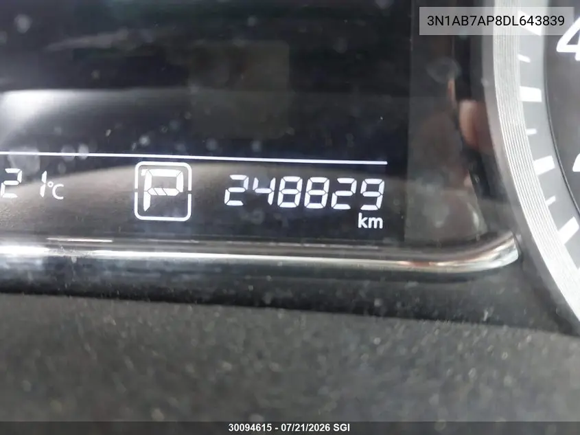 2013 Nissan Sentra S/Sv/Sr/Sl VIN: 3N1AB7AP8DL643839 Lot: 30094615