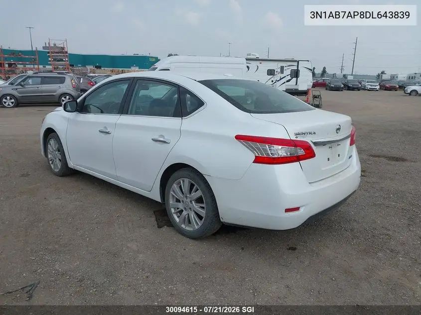 2013 Nissan Sentra S/Sv/Sr/Sl VIN: 3N1AB7AP8DL643839 Lot: 30094615