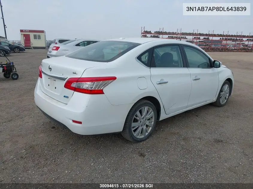 2013 Nissan Sentra S/Sv/Sr/Sl VIN: 3N1AB7AP8DL643839 Lot: 30094615